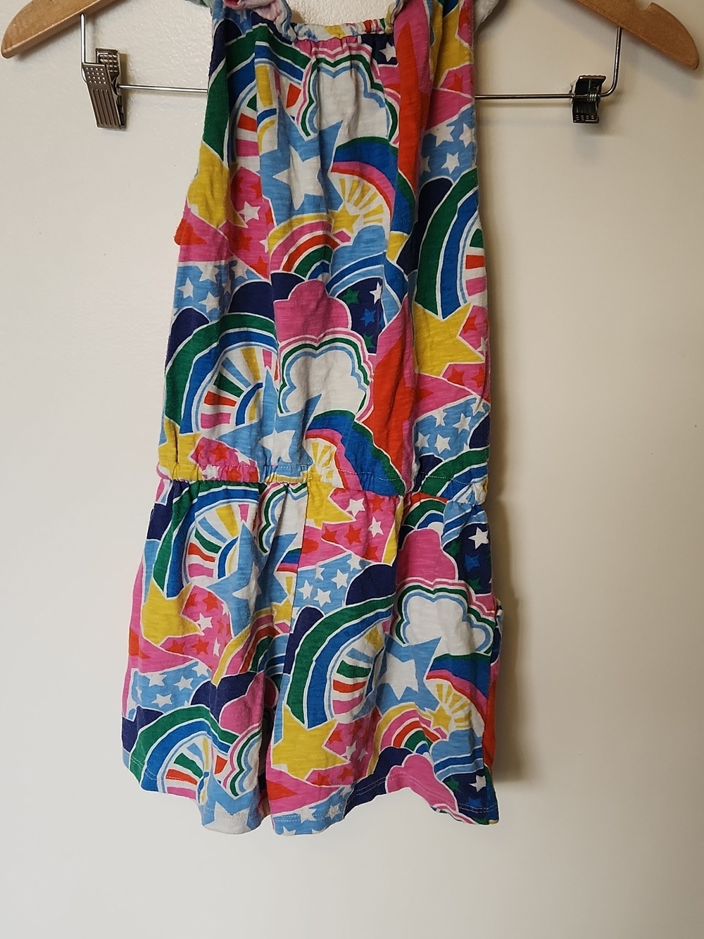 Boden Multicolor Rainbow Star Girls Romper With Tie Waist 7-8 - Picture 7 of 7